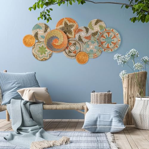Tatuo 11 Pcs Boho Wall Basket Decor Woven Wall Hanging Art, Farmhouse - style: Farmhouse