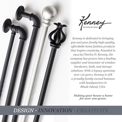 Kenney Kendall Knob Window Curtain Rod, Adjustable 48-86 Inch, Oil Rubbed Bronze - color: Oil Rubbed Bronze, size: 48-86"