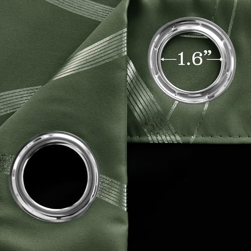 NICETOWN 100% Blackout Print Curtains 63 inch Long, Dark Mallard - color: 100% Blackout - Dark Mallard, size: 52"W x 63"L (Pack of 2)