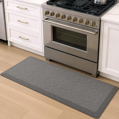 DEXI Anti Fatigue Kitchen Mat Cushioned, 20x47 Waterproof Runner Rug, Grey - color: Grey, size: 47"L x 20"W x 0.9"Th