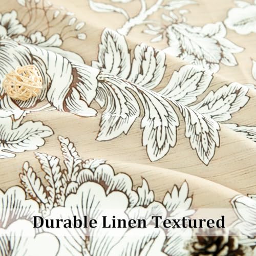 Leeva Farmhouse Floral Valance, Linen Textured Rod Pocket, 52 x 12, 1 Panel - color: M5, size: 52"W x 12"L (Pack of 1)