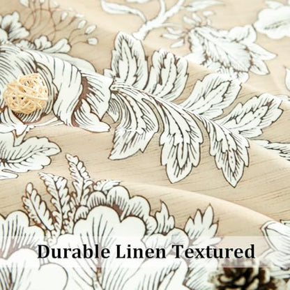 Leeva Farmhouse Floral Valance, Linen Textured Rod Pocket, 52 x 12, 1 Panel - color: M5, size: 52"W x 12"L (Pack of 1)