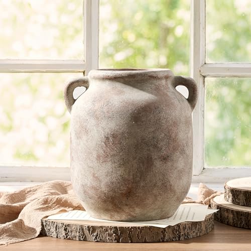 Vanselia Ceramic Flower Vase Home Table Decor Living Room Farmhouse 7.6 in - color: 7.6" Retro