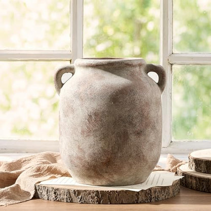 Vanselia Ceramic Flower Vase Home Table Decor Living Room Farmhouse 7.6 in - color: 7.6" Retro