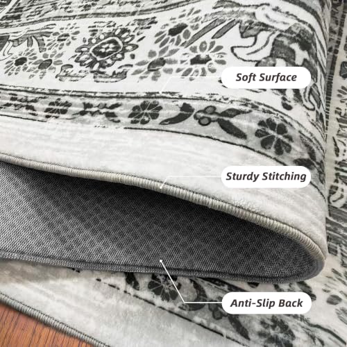 Arenarug 2x6 Washable Runner Rug for Hallway, Light Grey - color: Light Grey, size: 2' x 6' (Runner)