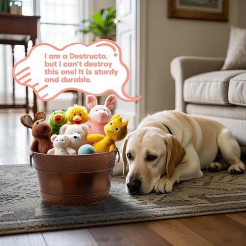 Copper Metal Dog Toy Storage Bin, 15-Quart