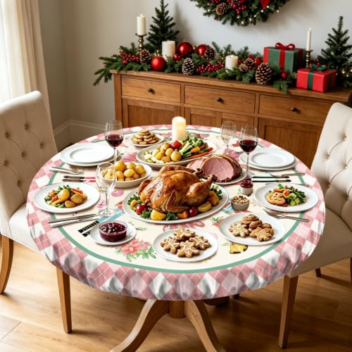 Nutcracker Christmas Tablecloth Round 43x43 Inch Polyester Woven - color: Nutcracker