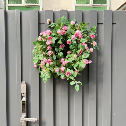 2X 6FT Fake Rose Garland, Flower Garland,Artificial Flower wild Rose Vine - color: Pink, size: 2