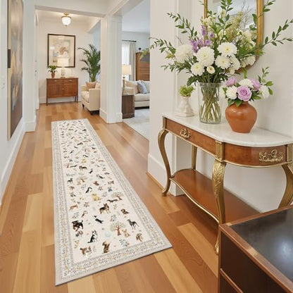 Beige Hallway Runner Rug 2x8 for Bedroom Kitchen - color: Beige Dog, size: 2' x 8' (Rectangular)