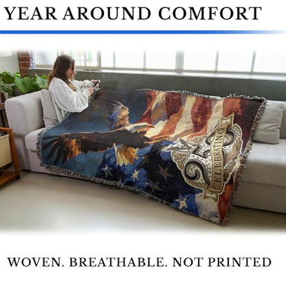 Pure Country Weavers Eagle 250 Blanket - Gift America 250th Anniversary Tapestry Throw Woven from Cotton - Made in The USA (72x54) - color: Eagle 250, size: 72x54