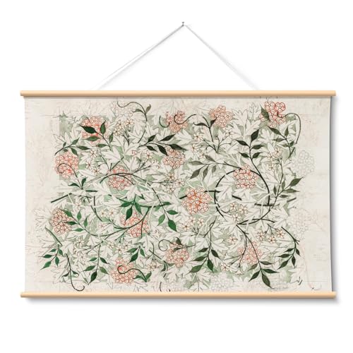 HUARCEY Extra Large Wall Art William Morris Botanical Canvas Prints 36x54In - color: Jasmine Pattern, size: 54"L x 36"W