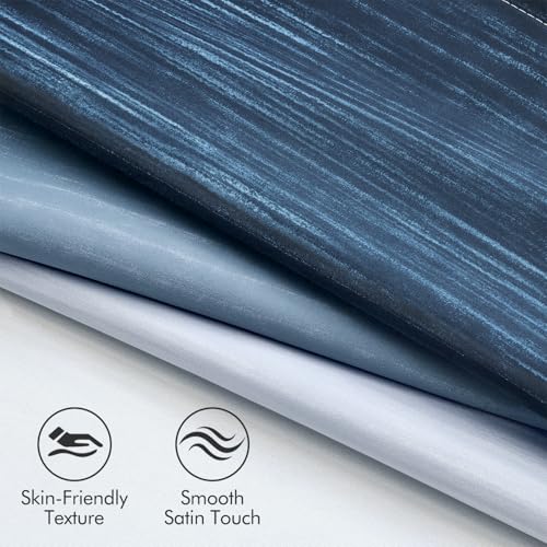 MIULEE Royal Blue and Greyish White Ombre Blackout Curtains 52Wx72L - color: Dark Blue and Greyish White, size: 52"W x 72"L (Pack of 2)