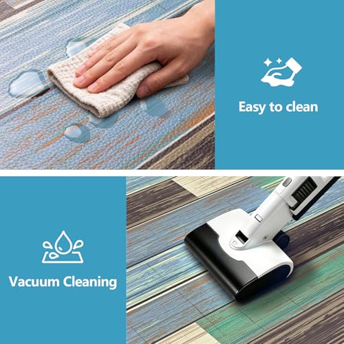 LOKHOM Kitchen Floor Mats, 24x59 Anti Fatigue Cushioned Runner Rug, Teal - color: Teal