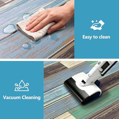 LOKHOM Kitchen Floor Mats, 24x59 Anti Fatigue Cushioned Runner Rug, Teal - color: Teal