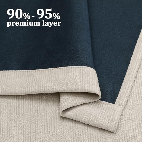 Beige Boho Blackout Curtains 2 Panels for Bedroom 52W*63L - color: Beige, size: 52"W x 63"L (Pack of 2)