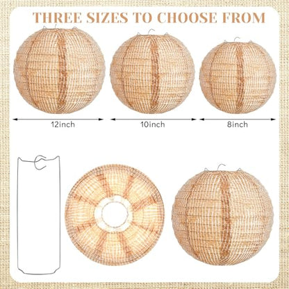 Hortsun 12 Pcs Print Burlap Paper Lanterns Classroom Decor,10 Inch - size: 10 Inch
