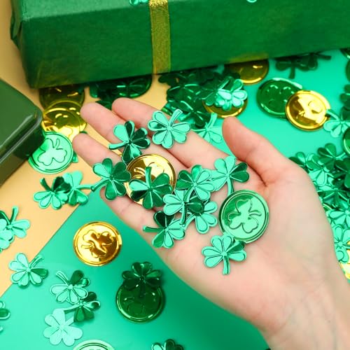 MARFOREVER St. Patrick's Day Shamrock Confetti Table Centerpiece Decoration - style: St Patricks Day