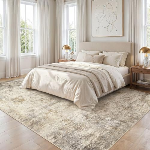 cotiled 5x7 Area Rugs Living Room: Washable Abstract Rug Brown - color: Brown, size: 5' x 7' (Rectangular)