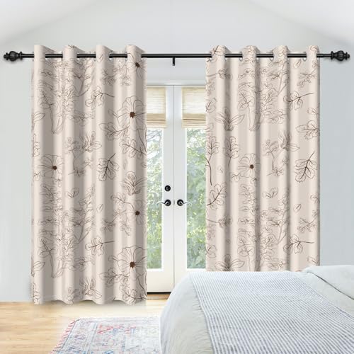 Floral Blackout Curtains for Bedroom 84 Inches Long - color: Botanical-b