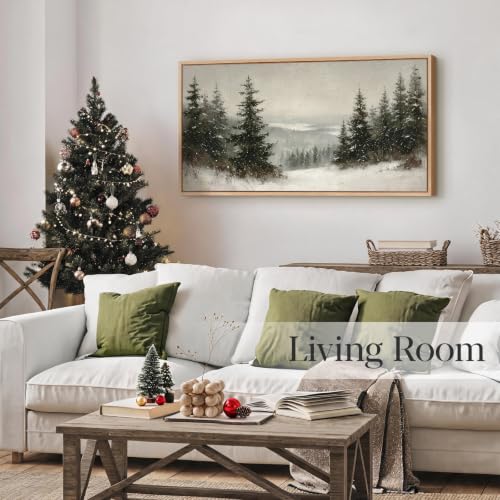 Wood Framed Large Wall Art Pine Forest Landscape Canvas Prints Decor 20x40 - color: Pine Forest