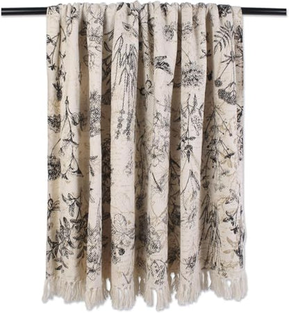 DII French Country Printed Woven Throw, 50x60, Botanical - color: Botanical
