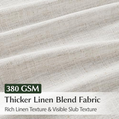 Semi Sheer Pinch Pleated Linen Curtains for Living Room 84 Inches, Natural - color: Natural, size: 40"W x 84"L (Pack of 2)