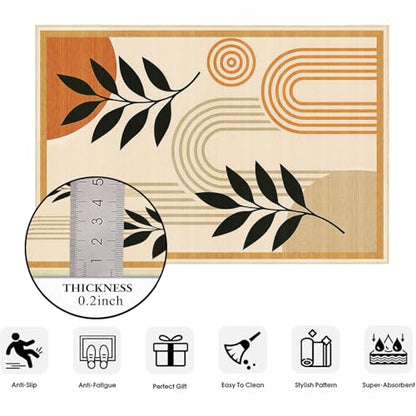 Boho Area Rug 4x6 for Living Room Mid Century Modern Area Rug - color: Boho, size: 4' x 6' (Rectangular)