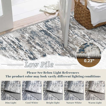 Entryway Runner Rug 2x4ft,Non Slip Carpet Runner,Multi - color: Abstract-multi, size: 2' x 4' (Runner)