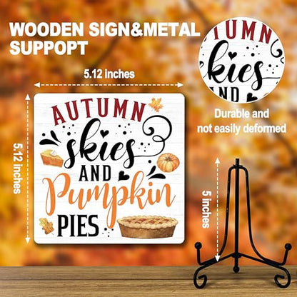 DETIHO Fall Decorations for Home, Thanksgiving Gift Centerpieces for Tables - style: AUTUMN SKIES PUMPKIN PIES