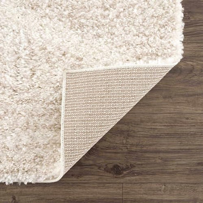 Hauteloom Winnebago Living Room, Bedroom Area Rug - Bohemian, Transitional - Plush Pile - Light Beige, Cream - 4'3" x 5'7" - color: Light Beige, Cream / Galaxy Shag, size: 4'3" x 5'7" (Rectangular)