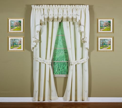 Today's Curtain Verona Reverse Embroidery Swag, 38", Ecru/Antique, 60" W X 38" L - color: Ecru/Antique, size: 38"W x 60"L (Pack of 1)