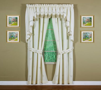 Today's Curtain Verona Reverse Embroidery Swag, 38", Ecru/Antique, 60" W X 38" L - color: Ecru/Antique, size: 38"W x 60"L (Pack of 1)