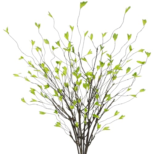 6Pcs Artificial Greenery Branches 41 Inch Faux Greenery Stems for Vase Fake Ficus Twig Plants Realistic Flexible Willow Branches for Tall Floor Vase Filler Home Centerpieces Arrangements Office - color: 6 Pcs Greenery Branches