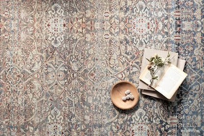 Loloi Chris Loves Julia Jules Denim / Spice 8'-6" x 11'-6" Area Rug - color: Denim / Spice, size: 8'6" x 11'6" (Rectangular)
