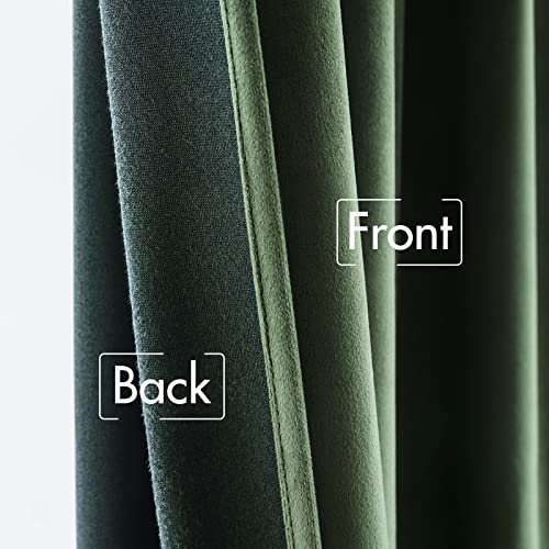 MIULEE Velvet Curtains 52x63 inches 2 Panels Olive Green Blackout Curtains - color: Olive Green, size: 52"W x 63"L (Pack of 2)
