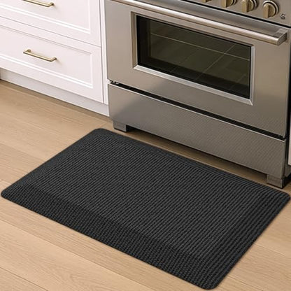 DEXI Anti Fatigue Kitchen Mat Cushioned, 20x32 Waterproof Runner Rug Black - color: Black, size: 32"L x 20"W x 0.9"Th