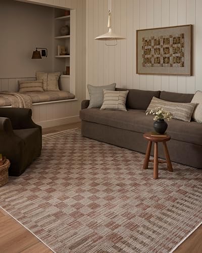 Loloi Amber Lewis Cali Brick/Natural 11'-6" x 15'-7" Area Rug - color: Brick / Natural, size: 11'6" x 15'7" (Rectangular)