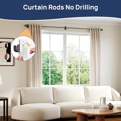 ENJOYBASICS Curtain Rods No Drilling for Renter, 28-84" Adjustable, Bronze - color: Bronze, size: 27-90"
