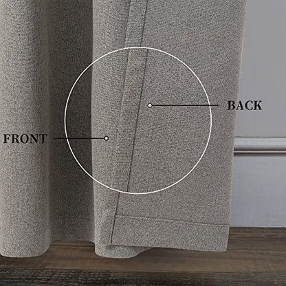 KEQIAOSUOCAI 72 Inch Length Linen Blackout Curtains -100% Sun Blocking Energy Saving Thermal Insulated Modern Country Curtain Drapes for Bedroom/Living Room (Stone,2 Panels,W 52 x L 72 Inches Long) - color: Stone, size: 52"W x 72"L (Pack of 2)