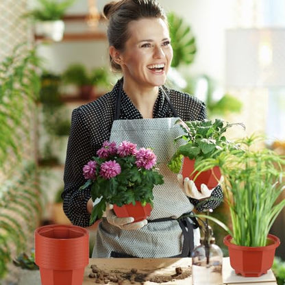 Roshtia 24 Pcs Hanging Planter Pot with Hook, Brown, 3.7 Inch - color: Brown, size: 3.7 Inch
