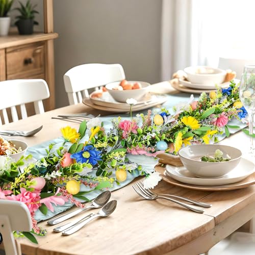 6ft Easter Garland - Spring Garland with Egg and Mixed Berry - color: Easter02