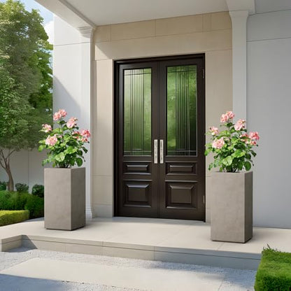 Kante Large Column Square Weathered Concrete Planter 27.6" H, Outdoor - color: Weathered Concrete, size: 27.6" H