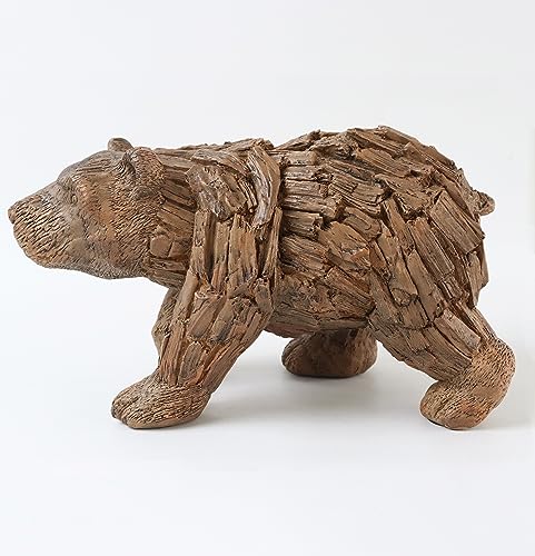 Hymmah Brown Bear Statue Home Decor Statue Rustic Home Decorations for Living Room, Boho Sculpture Resin Animal Collectible Figurines for Indoor Decor (B-Brown) - style: brown bear