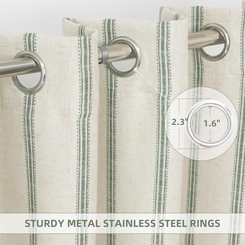 DriftAway Farmhouse Stripe Blackout Curtains, Grommet, W52xL90, Loden Green - color: G Loden Green Stripe, size: 52"W x 90"L (Pack of 2)