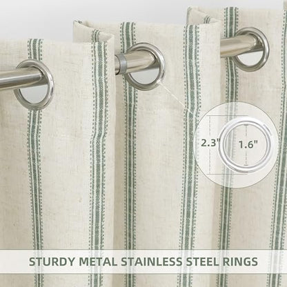 DriftAway Farmhouse Stripe Blackout Curtains, Grommet, W52xL90, Loden Green - color: G Loden Green Stripe, size: 52"W x 90"L (Pack of 2)