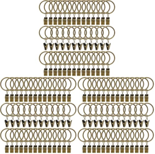 120 Pack Curtain Rings with Clips, Drapery Clips with Rings, Drapes Rings 1.26 in Interior Diameter, Fits up to 1 in Curtain Rod, Bronze - color: Bronze, size: 1.26" I D 120 Pack