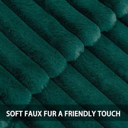 Pack of 2 Faux Fur Christmas Throw Pillow Covers 16x16 Inch, Blackish Green - color: Blackish Green, size: 16" x 16" (Pack of 2)