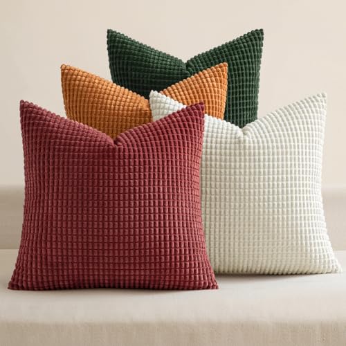 MIULEE Modern Decorative Pillow Covers 18x18 Inch Set of 4 Christmas Red - color: Christmas Red, size: 18" x 18" (Pack of 4)