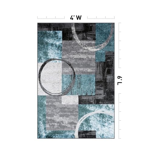 Rugshop Circle Design Contemporary Jute Backing Area Rug Gray 4' x 6' - color: Grey, size: 4' x 6' (Rectangular)