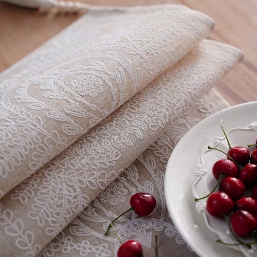 Coffee Table Runner Boho Farmhouse Dresser Scarf, Beige 14"x38" - color: Beige, size: 14 x 38 Inches